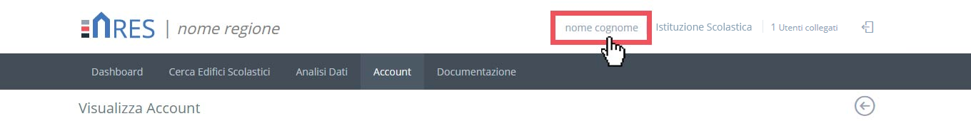 immagine collegamento alla pagina account tramite nominativo